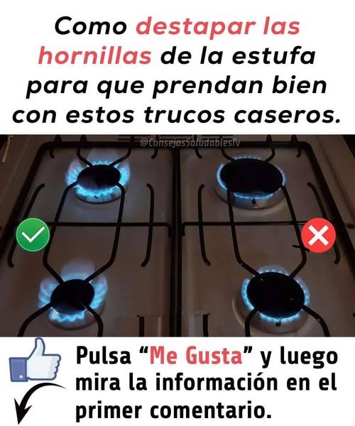 COMO DESTAPAR LAS HORNILLAS DE LA COCINA PARA QUE PRENDAN BIEN