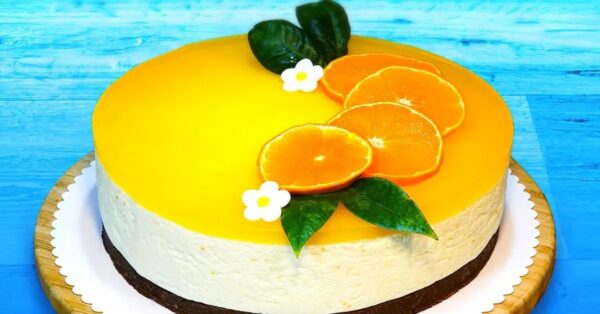 Cheesecake de naranja (sin horno, fácil y delicioso)