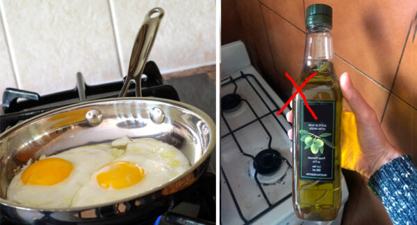 Cómo hacer huevos fritos sin utilizar aceite