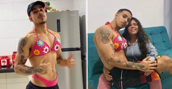 El influencer Thiago Pantaleão promociona las bikinis tejidas de su madre en redes sociales para ayudarla