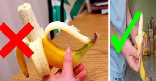 Esta es la forma correcta de pelar plátanos
