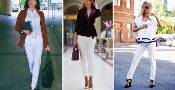 Looks con pantalones blancos para mujeres mayores de 35