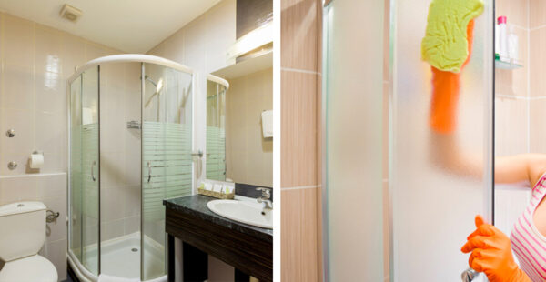 Mezcla casera para dejar las puertas de vidrio de tus baños relucientes