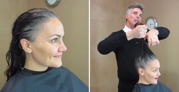 Mujer harta de las canas cambia su corte por uno corto y atrevido