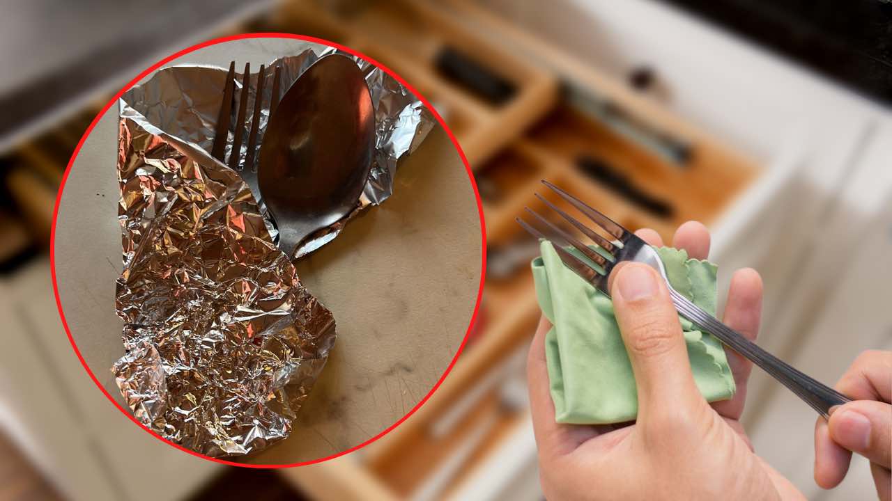 Cubiertos en papel de aluminio