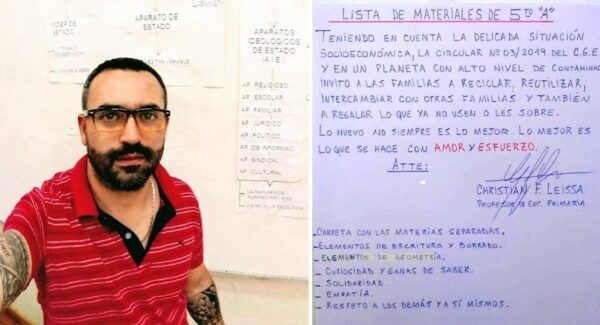 Profesor pide a los alumnos y padres una curiosa lista de materiales