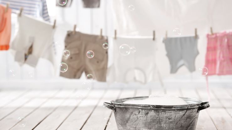 lavandería en invierno