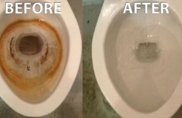¿Óxido en el inodoro? Puedes eliminarlo con este ingrediente.
