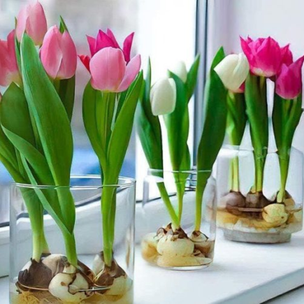 Como cultivar tulipas na água