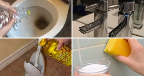 Como limpar todo o banheiro e polir com vinagre e bicarbonato de sódio