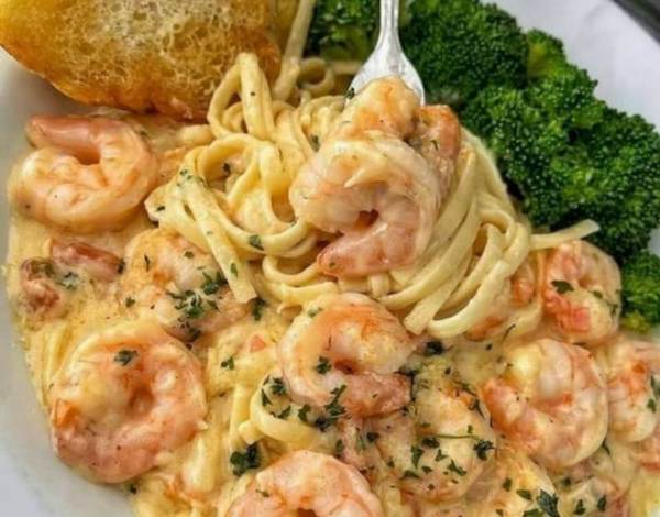 Garnelen-Alfredo-Nudeln