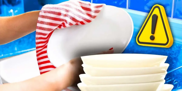 Por que você nunca deve secar a louça com um pano de prato?