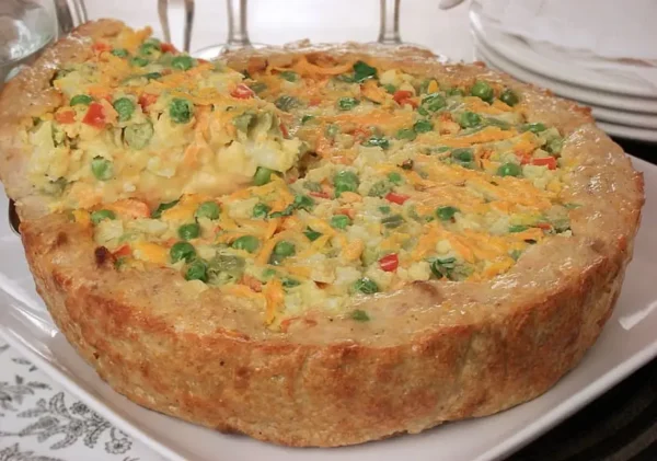 Quiche de frango com legumes