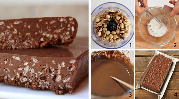 Torrão de chocolate DIY, sem açúcar, farinha ou leite