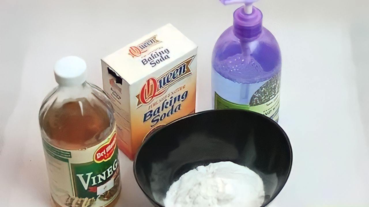 Vinagre, detergente e bicarbonato de sódio