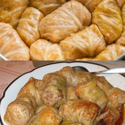 rolinhos de repolho refogado