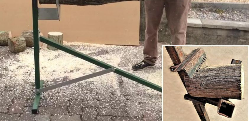 3 Holzhalter zum einfachen Schneiden Ihres Brennholzes