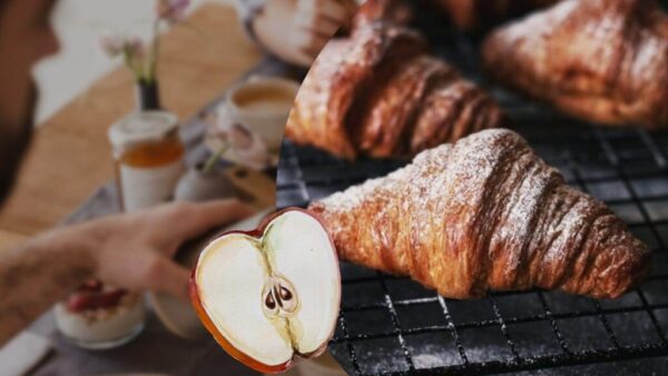 Apfelcroissants, wenn man sie zum Frühstück zur Verfügung hat, werden sie ständig danach gefragt: lecker
