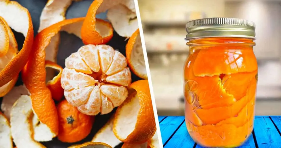 Das Übergießen der Orangenschale mit Essig löst eines der größten Haushaltsprobleme