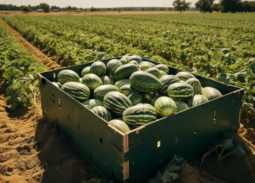 Schachtel mit Wassermelonen