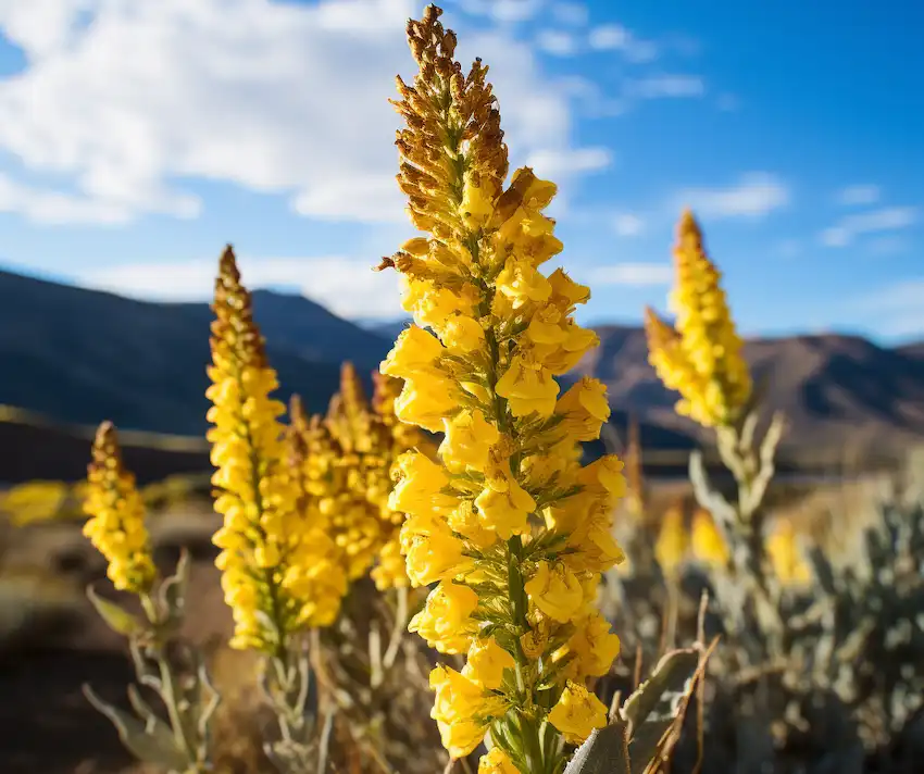Königskerze, die wild in den Bergen wächst