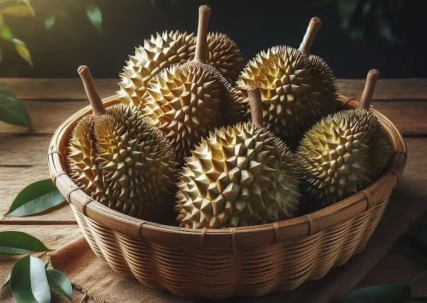 ein Korb mit Durian