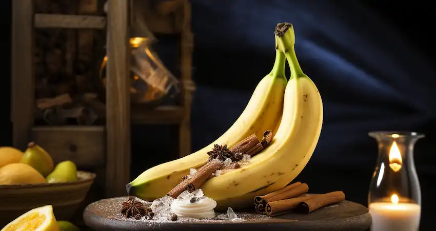 Banane auf einem Brett