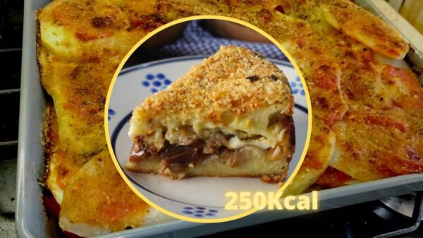 Kartoffel-Auberginen-Timbale, köstlich mit nur 250 kcal: Sie machen es mit einem Bissen fertig