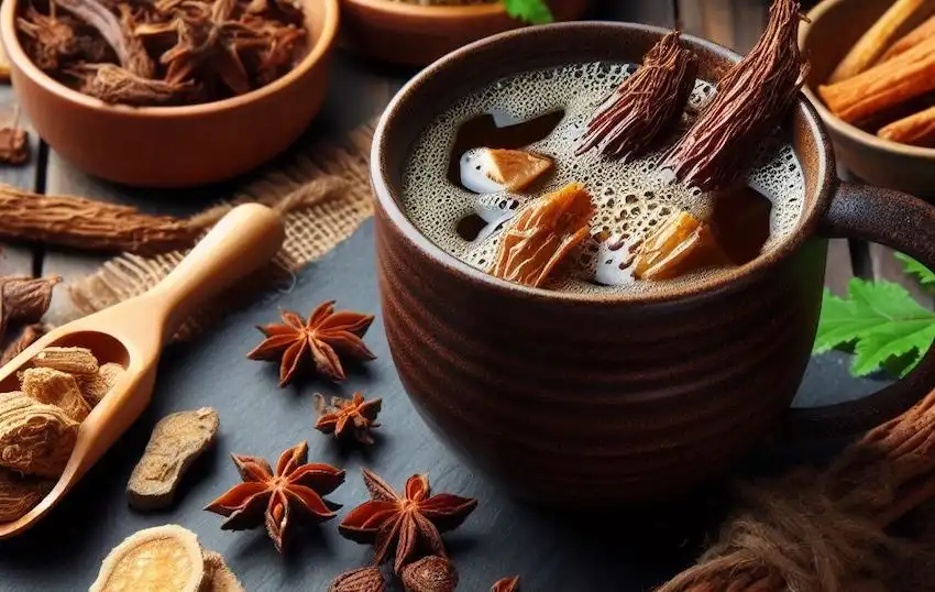 Mischung aus Klettenwurzeln und anderen Wurzeln