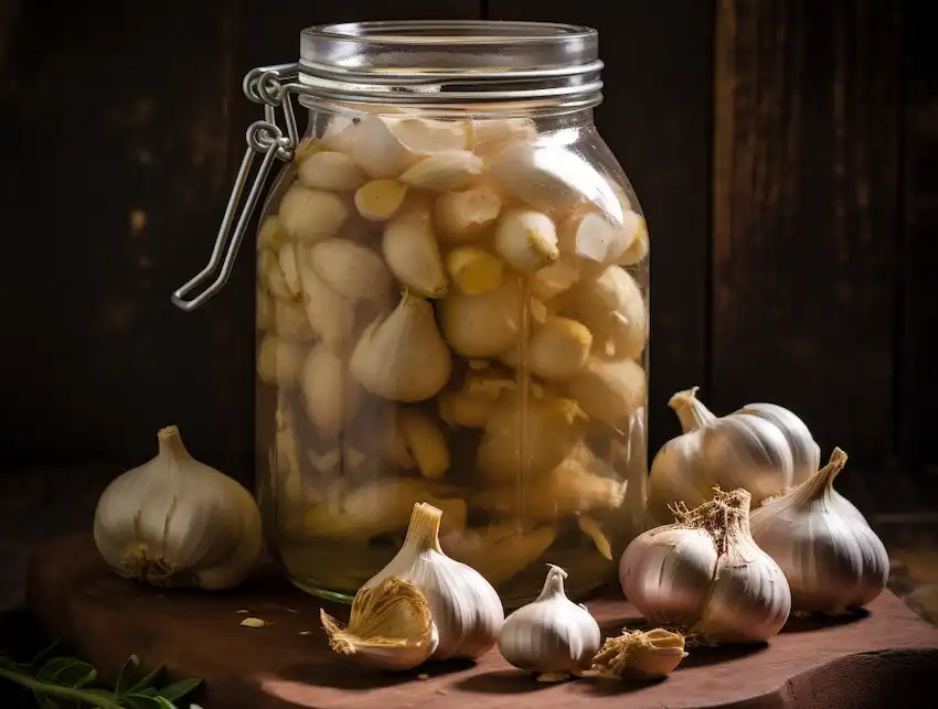 Knoblauch in einem Glas