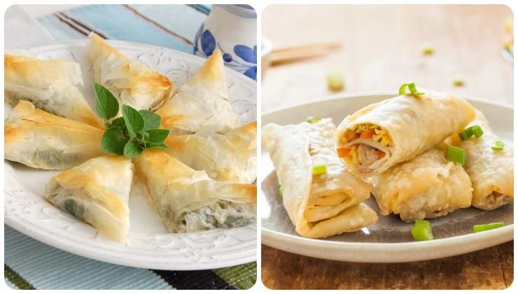 Knödel und Frühlingsrollen