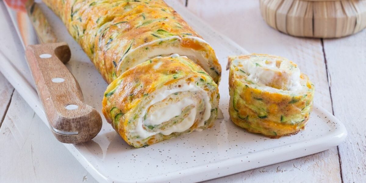 Mit Käse gefüllte Gemüserolle zweites köstliches Gericht!