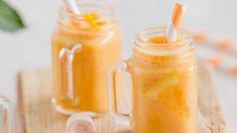 Orangen-Mandel-Eisgetränk: lecker, duftend und erfrischend