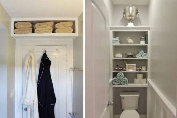 Platzsparende Regale: Verstauen Sie sie im Badezimmer für zusätzlichen Stauraum