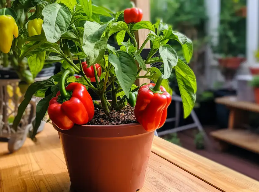 Paprikapflanze in einem Topf