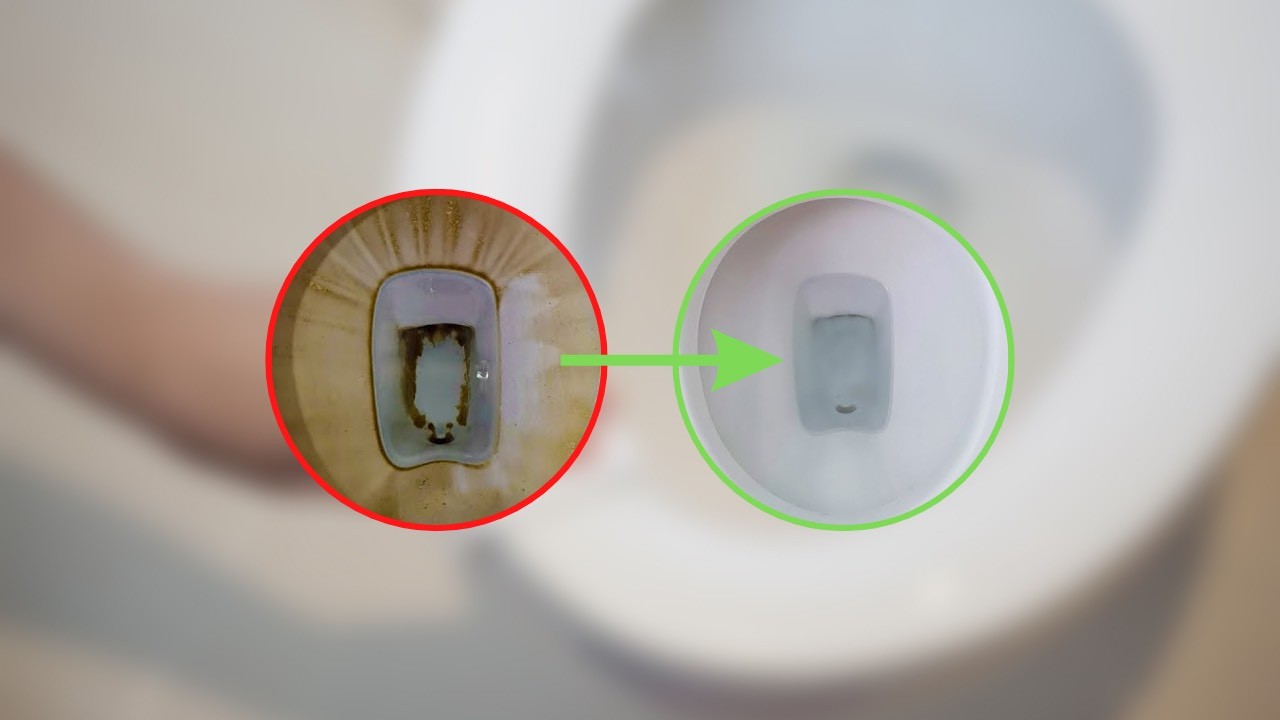 Toilette vorher und nachher