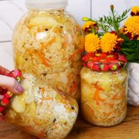 Sauerkraut mit Äpfeln (für den Winter) – wie Sauerkraut im Fass!