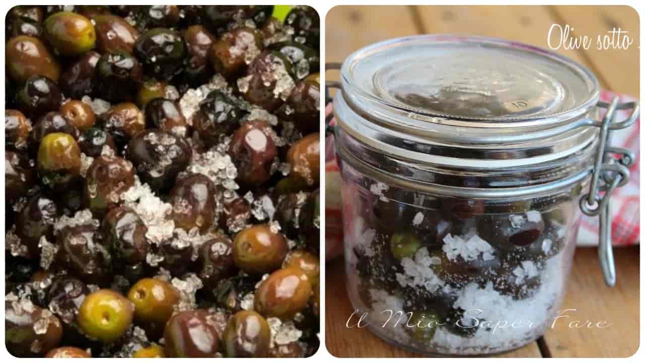 Gesalzene schwarze Oliven