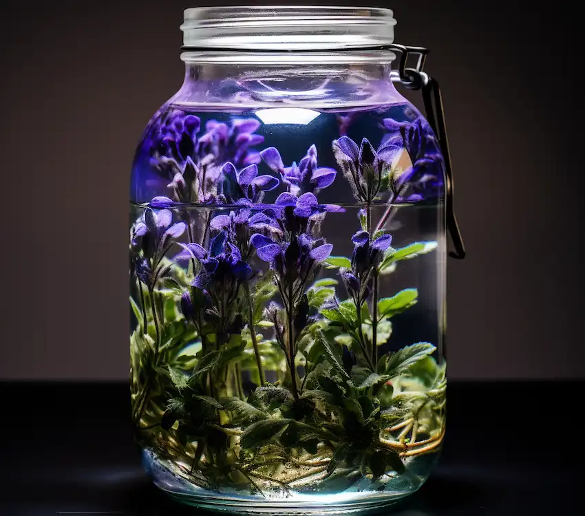Glas mit Prunella vulgaris-Sirup