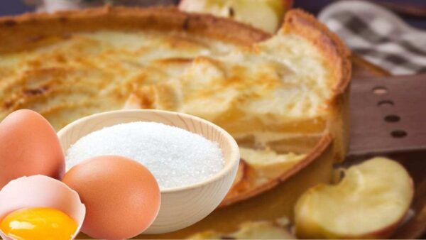 Süßes Apfelomelett, 1 Ei, Zucker und Mehl | Sehr schnell in 5 Minuten