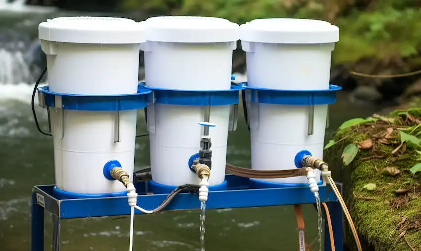 Bio-Wasserfilter mit 3 Eimern