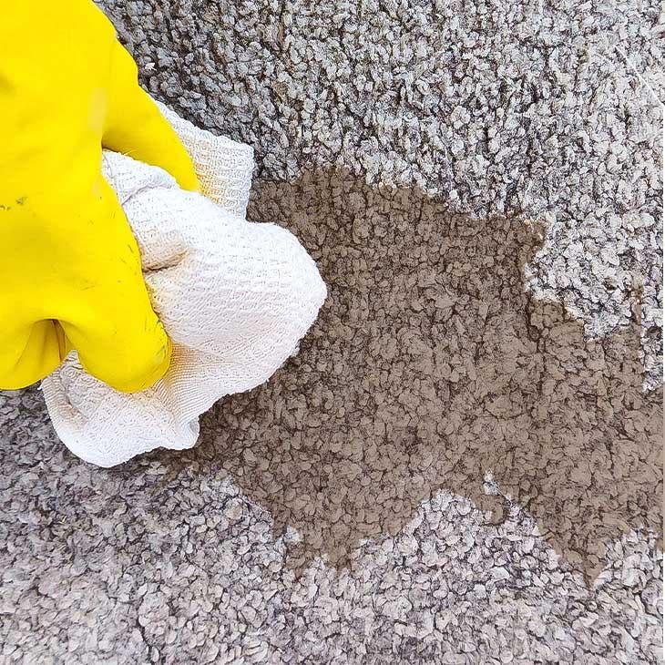 Reinigung eines Urinflecks