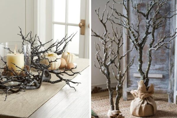 Trockene Zweige: Ich habe viele davon gesammelt und viele Herbstdekorationen kreiert