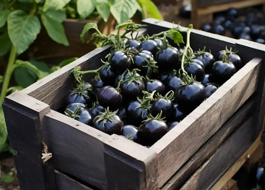 eine Kiste mit Kumato-Tomaten