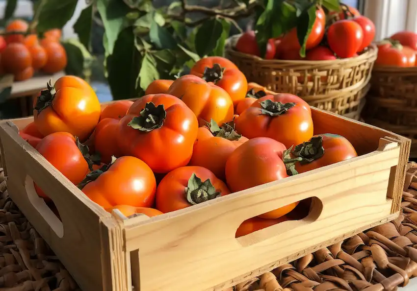 eine Schachtel mit Kaki