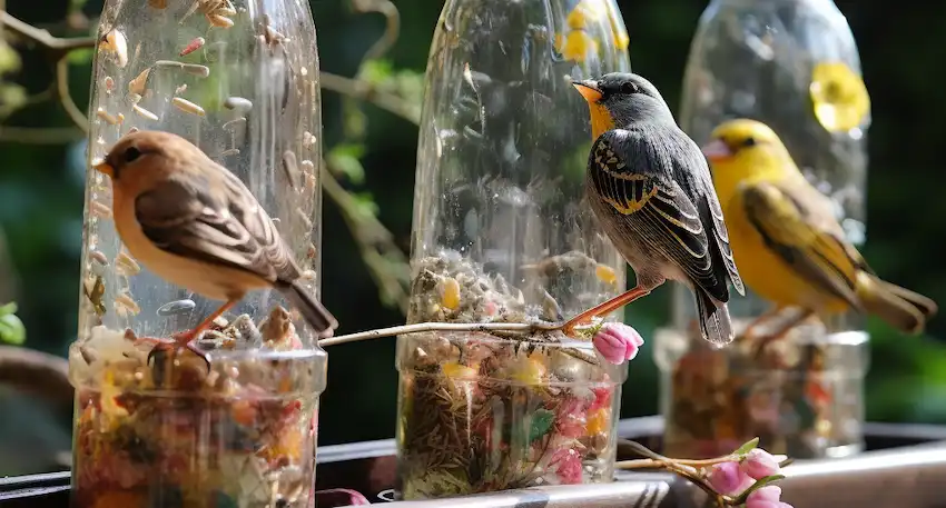 Vogelhäuschen aus Plastikflaschen