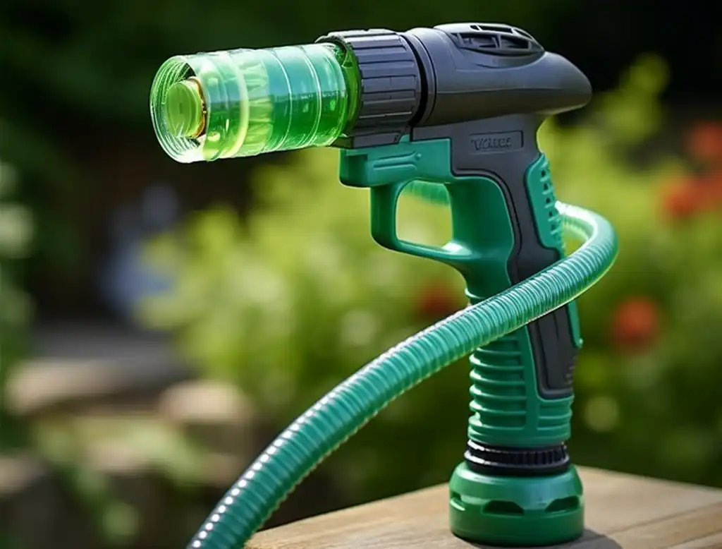 Gartenschlauchdüse aus einer 05-Liter-Flasche
