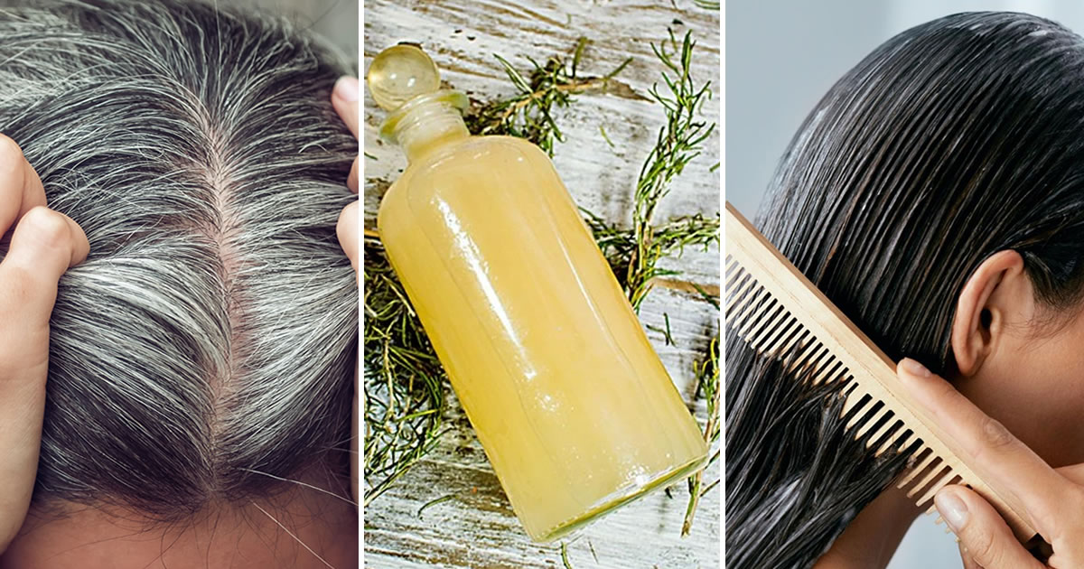 Wie man eine Rosmarinspülung herstellt, um das Haar dunkler zu machen und Haarausfall zu stoppen