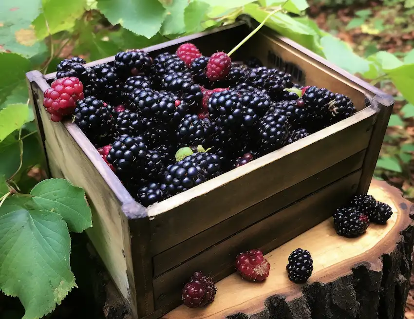 eine kleine Schachtel mit Brombeeren