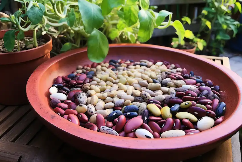 Bohnen auf Tischgarten